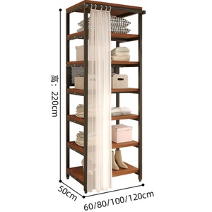 [Style Rideau] Rangement Modulable <span class=keywords><strong>pour</strong></span> <span class=keywords><strong>Dressing</strong></span>, Armoire <span class=keywords><strong>en</strong></span> <span class=keywords><strong>Fer</strong></span> Forgé <span class=keywords><strong>pour</strong></span> Chambre, Portant sur Pied - Product Image 6