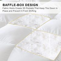 Gänsefeder-Bettdecke Queen-Size Weiße Baumwoll-Daunendecke Ganzjahres-Hotelbettwäsche Flauschig Atmungsaktiv Langlebig Eckig