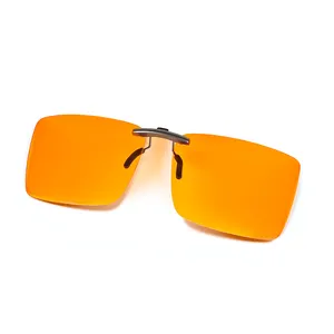 03 Unisex sin marco UV400 Clip amarillo noche visión gafas de sol