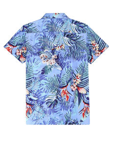新作100% ポリエステルカスタムトロピカル熱帯雨林プリントメンズハワイアンシャツ花柄プラスサイズポプリン半袖バンコクデザイン - Product Image 3