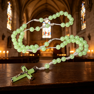 Chapelet catholique en résine de haute qualité, rond, avec perles d'Assise, motif croix, 20 chevaliers templiers, vente en gros, en vrac, pour la vente en gros de articles religieux. - Product Image 6