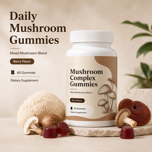Gummies de haute qualité 10-en-1 biologiques, sans gluten, véganes, faibles en sucre et en matières grasses, complexe de champignons (Crinière de lion, Reishi, Enzymes, Huître) pour adultes - Product Image 4