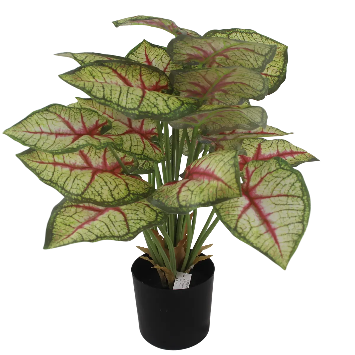 Senmasine 45cm 22 Head Artificial Red Wild Taro Leaves Fake Plant With Pot Office Home Indoor Decoration Faux Greenery