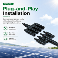 Connecteurs solaires photovoltaïques de type T, étanches IP67, DC 1500V 50A, mâle-femelle, 6 en 1, connecteur de câble de panneau solaire en forme de T