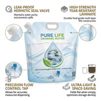 Pochette à bec verseur avec valve, sans BPA, pour stockage d'eau, distribution facile des liquides, emballage portable d'eau potable, logo personnalisé