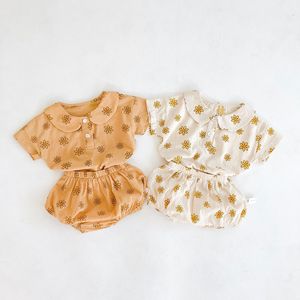 Completo estivo a manica corta per bambina pantaloncini in <span class=keywords><strong>cotone</strong></span> a due pezzi - Product Image 1