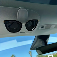 Clip de rangement magnétique universel en cuir PU pour lunettes de soleil et lunettes, fixation pare-soleil de voiture, accessoire automobile, best-seller Amazon