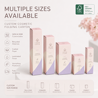 Boîte d'emballage cosmétique biodégradable personnalisée, boîte cadeau pour soins de la peau, boîte en papier couché, emballage de maquillage, matériaux recyclés