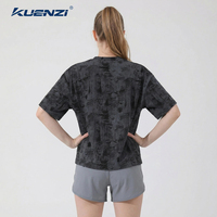 T-shirt pour femme Kuenzi personnalisé avec logo personnalisé, couleur mixte, col rond, manches courtes, 100% coton, 260GSM, streetwear lourd
