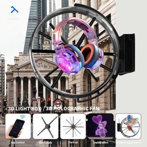 ป้ายไฟ LED สองด้าน ขนาด 50 ซม. <span class=keywords><strong>รูป</strong></span>ทรงสี่เหลี่ยมผืนผ้า อุปกรณ์โฆษณา โปรเจคเตอร์โฮโลแกรม 3 มิติ <span class=keywords><strong>กรอบ</strong></span>อะลูมิเนียม ความสว่าง 5000 ลูเมนส์ แบบแขวน - Product Image 2