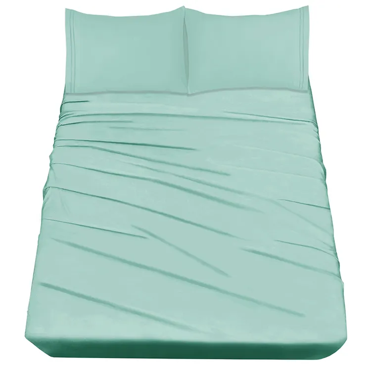 Lençol de cama queen design 4 peças, conjunto de lençol de cama de microfibra