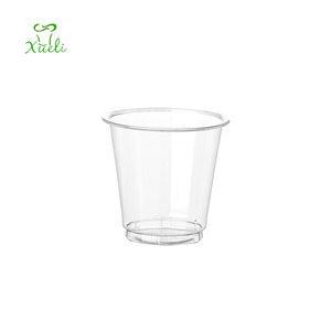Tasting Cups Food Safe Clear PET Plastic BPA Free Environmentally Friendly 3oz PET Lid Support Cold Beverage and Takeaway Food