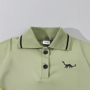 Set Polo con Ricamo Dinosauro per Bambino, Completo Estivo in Maglia Waffle con Maniche Corte e <span class=keywords><strong>Pantaloncini</strong></span>, Abbigliamento per Bambini all'Ingrosso - Product Image 4