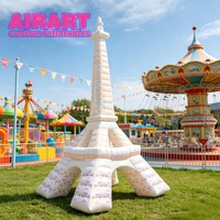 Décoration de bâtiment de structure gonflable de tour rose portable