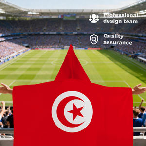 Cape avec capuche drapeau de la Tunisie 3x5 pieds, bannière Aigles de Carthage pour la Journée de l'Indépendance et les supporters de football - Product Image 5