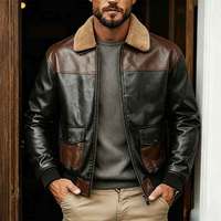 Blouson Bomber Homme Tendance Automne Coupe Ample avec Fermeture Éclair Coupe-Vent Motif Color Block 100% Polyester