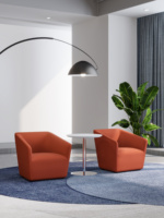 Fauteuil d'Accueil Contemporain, Canapé en Tissu Cuir PU Résistant à l'Usure pour Espace de Négociation au Bureau
