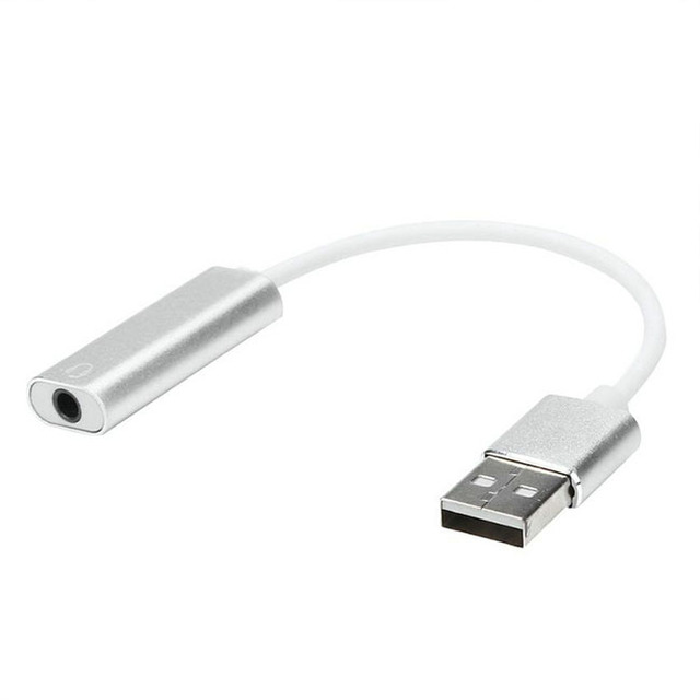 USB Sound Adapter to 3.5mm Mini Jack Audio & Microphone Mic for PC Laptop