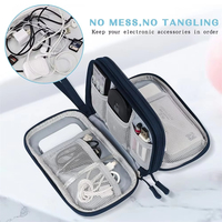 Sac organisateur de câble électronique de voyage avec logo personnalisé sac de câble de stockage numérique à double couche pour écouteurs USB banque d'alimentation à disque dur