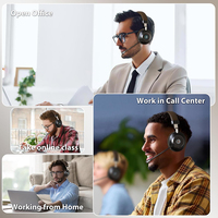 Auriculares Inalámbricos con Micrófono ENC, Dongle USB, 45 Horas de Conversación, Silenciador, para Oficina, PC, Portátil, Centro de Llamadas, Teléfono