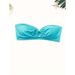 Trajes de Baño Bikini Azules para Mujer OUTPACE, Ropa de Playa Sexy con Estampado Arrugado, Trajes de Baño para Mujer Talla Grande en Oferta - Product Image 2