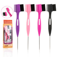 Brosses à sourcils naturelles double face avec contrôle des bords amovibles Peigne à queue de rat en nylon durable