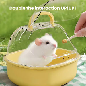 Di lusso portatile per animali domestici gabbia 4-opzioni di colore piccoli animali da viaggio bottiglia di acqua gabbia di plastica traspirante per cavie - Product Image 3