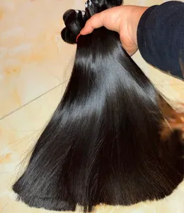En gros Os Droite Extensions de Cheveux Humains Brut Non Transformé Vietnamien Super Double Dessiné Vierge Cheveux Humains Naija Lagos Vendeur