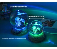 Veilleuse LED en boule de cristal océanique gravée en 3D avec base en roche USB, personnalisable, vente en gros, cadeau