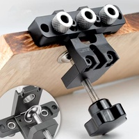 Kit de gabarit de poche 3-en-1 pour le travail du bois Jeu de gabarits de goujons Guide de perçage réglable pour localisateur de perforateur Menuiserie Menuiserie