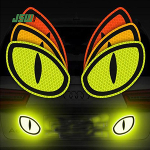 Autocollant réfléchissant mignon pour voiture, casque, moto, autocollant d'avertissement réfléchissant, brille dans le noir - Product Image 1