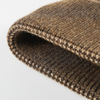 Bonnet tricoté chaud rétro d'hiver en gros, style jacquard à carreaux avec bord retroussé, personnalisable avec logo
