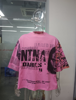 T-shirt surdimensionné en coton lourd Guangzhou Shangshang, coupe irrégulière, impression numérique DTG, t-shirt boxy pour homme