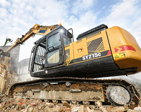 Excavatrice sur chenilles SY215C de 21,9 tonnes avec godet de 0,93 m³ pour travaux de terrassement et d'exploitation en carrière, dotée d'une forte force de creusement