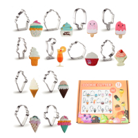 Lot de 12 emporte-pièces en acier inoxydable en forme de crème glacée pour la décoration de pâtisseries et la confection de biscuits, idéal pour le bricolage