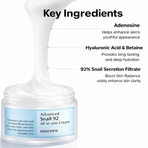 ครีมบำรุงผิวหน้าสูตรซ่อมแซมผิวจากเมือกหอยทาก 92% ของเกาหลี ไม่ผ่านการทดลองกับสัตว์ ขนาด 100 กรัม พร้อมเจลบำรุงผิวหน้าสำหรับใช้ทุกวัน - Product Image 2