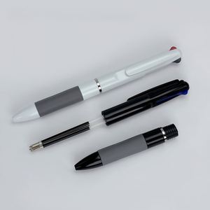 Nouveau design, stylo bille rétractable promotionnel en caoutchouc, 3 couleurs, en plastique, en gros, pas cher, encre rouge, noire, bleue, 1,0 mm - Product Image 4