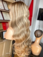 SHY 13x5 Perruque Lace Front HD sans colle, Cheveux Humains Bruts, Couleur Personnalisée Salon, Ligne de Cheveux Ondulée Pré-épilée, OEM ODM