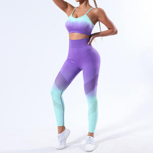 Ensemble de vêtements de yoga pour femmes, pantalon de yoga tie-dye à effet scrunch pour un fessier rebondi, ensemble de sport tie-dye - Product Image 2
