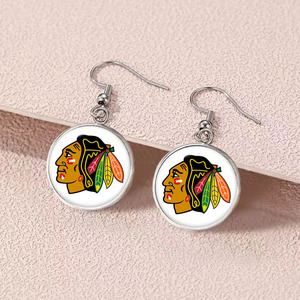 Boucles d'oreilles personnalisées pour équipe de hockey, vente en gros de bijoux pour équipes sportives, acier inoxydable 18 mm, cadeaux pour joueurs de la LNH - Product Image 3