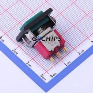 8125J81ZBE62 Push Button Switch Through hole Component (THT) Switch Single Pole Double Throw Square Button Through Hole Green - Product Image 1