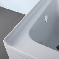 Baignoire à remous moderne en acrylique, standard Amérique du Nord, à 3 parois, avec jupe simple, portable, pour trempage, blanc pur, pour hôtel