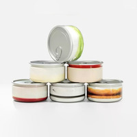 Bocaux vides en plastique Transparent Pop Top couvercle à anneau de traction à ouverture facile 280/500/650/750ml emballage d'extrémité pour boîtes de thon pour animaux de compagnie biscuit alimentaire