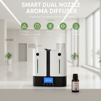 Diffuseur de parfum commercial intelligent sans eau, mural, en plastique, à commande tactile et via application, double buse