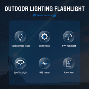 <span class=keywords><strong>Linterna</strong></span> LED de Alta Potencia de 4000 Lúmenes, 100 000 Horas de Vida Útil, <span class=keywords><strong>Linterna</strong></span> LED con Pantalla de Energía Inteligente - Product Image 3