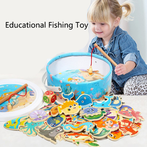 Giocattolo di <span class=keywords><strong>Pesca</strong></span> in Legno per Bambini, <span class=keywords><strong>Gioco</strong></span> Interattivo Educativo con Animali Marini - Product Image 2