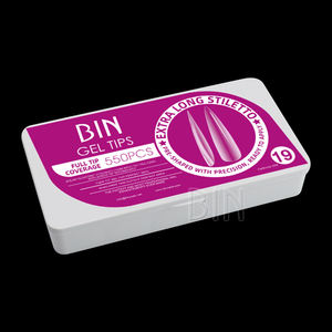 BIN 550 Uds. <span class=keywords><strong>Uñas</strong></span> de etiqueta privada cubierta completa prensa en las puntas de las <span class=keywords><strong>uñas</strong></span> puntas de gelatina transparente puntas de Gel de gelatina suave diseño Express - Product Image 4