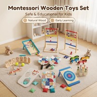 Morpion en bois Montessori écologique pour enfants de 2 à 4 ans, jeu interactif éducatif pour le développement de l'équipe |   OEM ODM Vente en gros