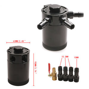 Siyah alüminyum şaşkın kütük rezervuar yağ yakalama Can havalandırma tankı 3 Port hava filtresi yağ tahliye vanası fiş yağ toplama tankı Can - Product Image 4