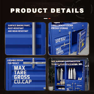 Armario de valla de alambre de dos capas personalizable armario abierto Industrial rojo contenedor de ropa de Metal comercial para tienda de ropa - Product Image 4